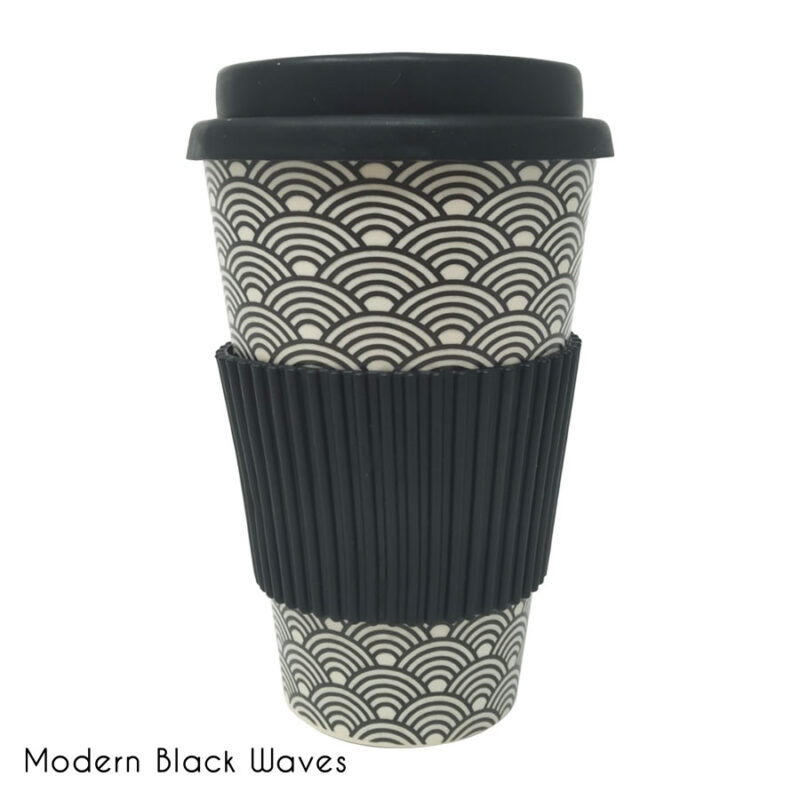 SG20-22-Κούπα Bamboo Modern Black Waves