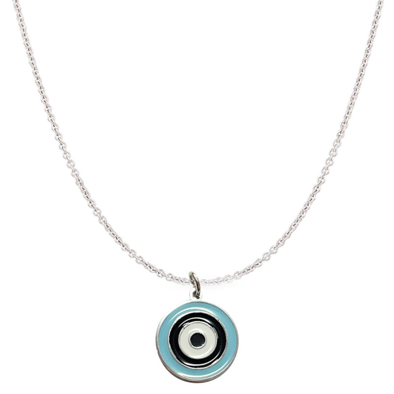Κολιέ Stainless Steel Απλό Μάτι Στρογγυλό Ασημί