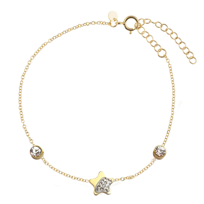 Βραχιόλι Stainless Steel Αστέρι με Στρας