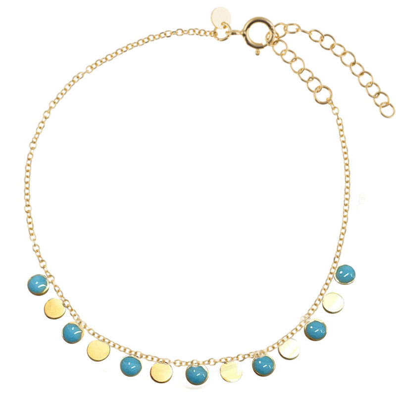 Βραχιόλι Stainless Steel Μπλε Χρυσό Boho