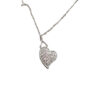 Κολιέ Stainless Steel Καρδιά Strass Περίγραμμα Ασημί