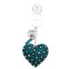 Μπρελόκ Strass Καρδιά Λεοπάρ Πετρόλ