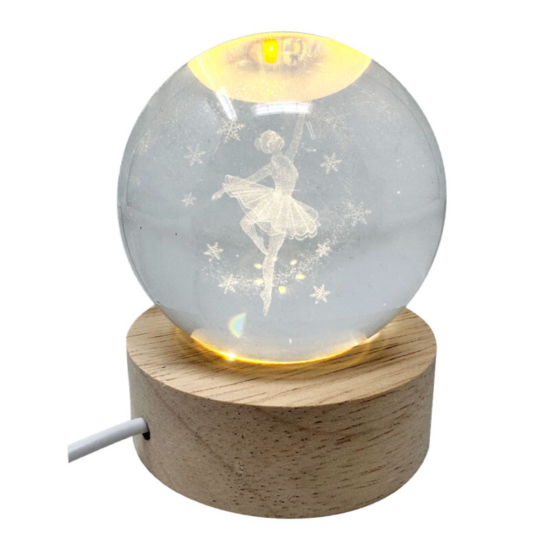 Μπάλα Γυάλινη Μικρή Φωτιστικό Νεράιδα Μπαλαρίνα