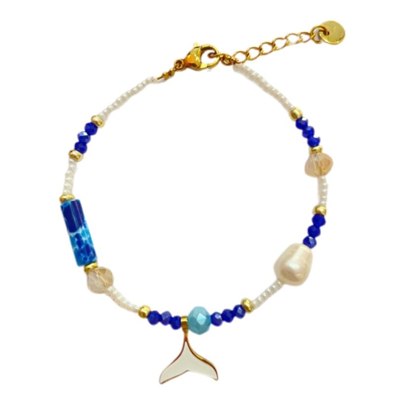 Βραχιόλι Stainless Steel Πέτρες Summer Style Μπλε Γοργόνα