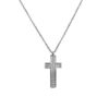 Κολιέ Stainless Steel Σταυρός με Εσωτερικά Strass Ασημί