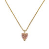 Κολιέ Stainless Steel Καρδιά Πέτρα Ροζ