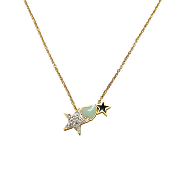 Κολιέ Stainless Steel Αστεράκια Καρδιά