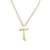 Κολιέ Stainless Steel Σταυρός Minimal Κομμένες Γωνίες Χρυσό