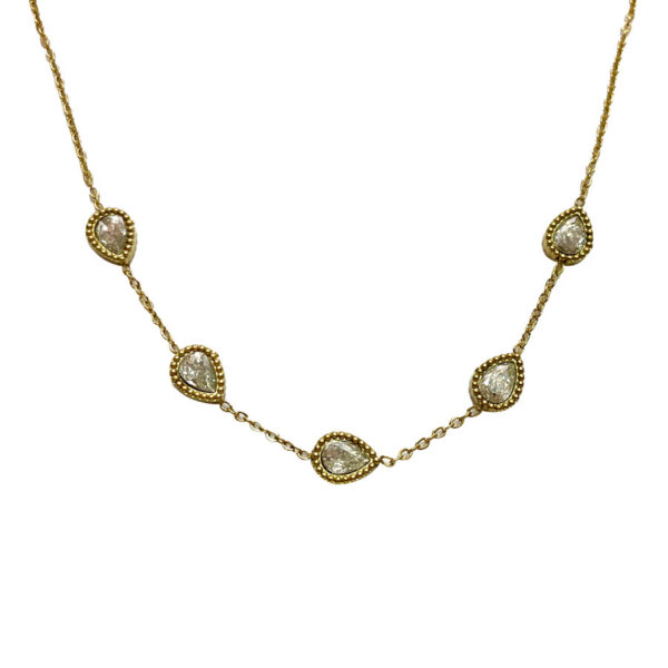 SUN-0000398 Κολιέ Stainless Steel 5 Δάκρυα