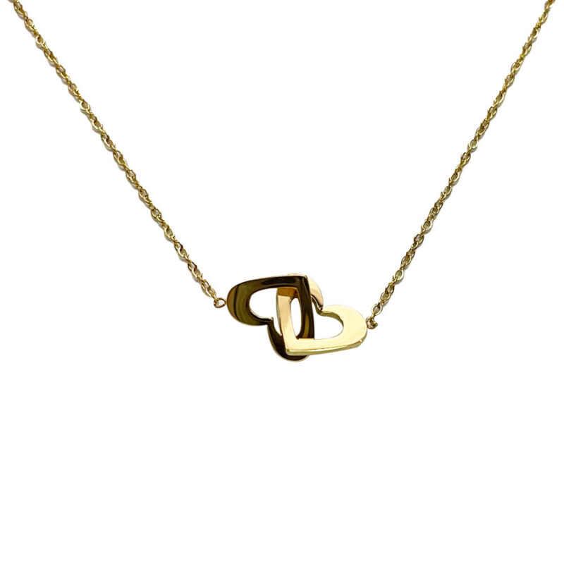 Κολιέ Stainless Steel Καρδιές Μπλεγμένες