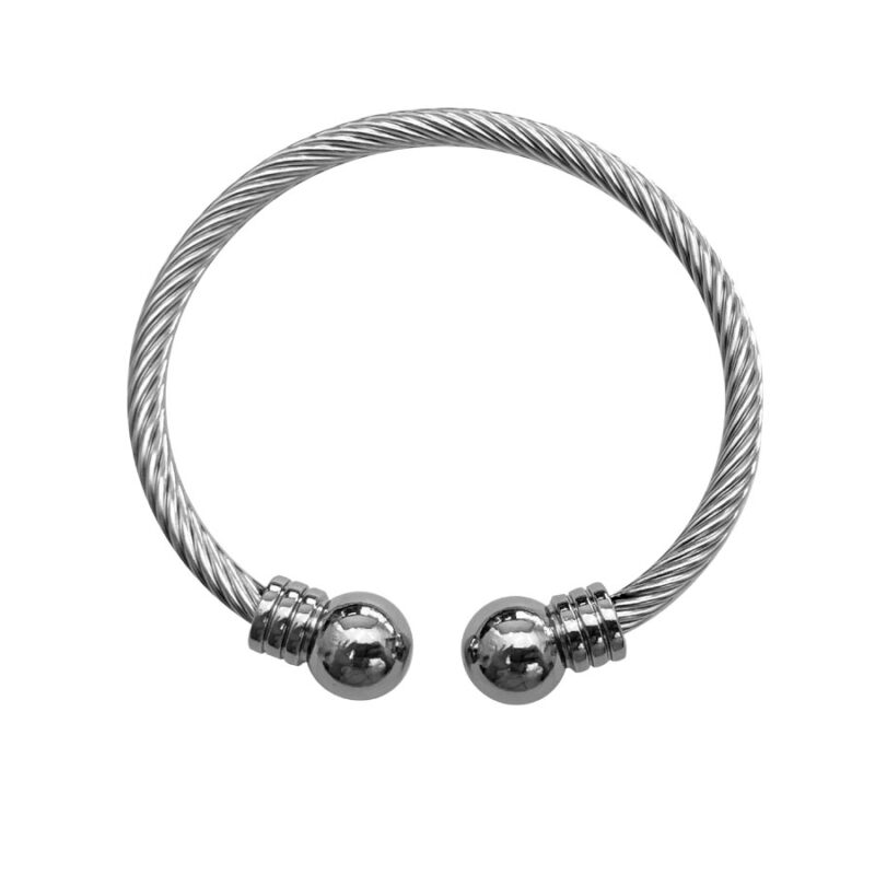 Χειροπέδα Stainless Steel Πλεκτή Ασημί