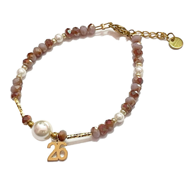 SUN-0000426-(8) Βραχιόλι Stainless Steel Πέτρες με Χρονιά 5