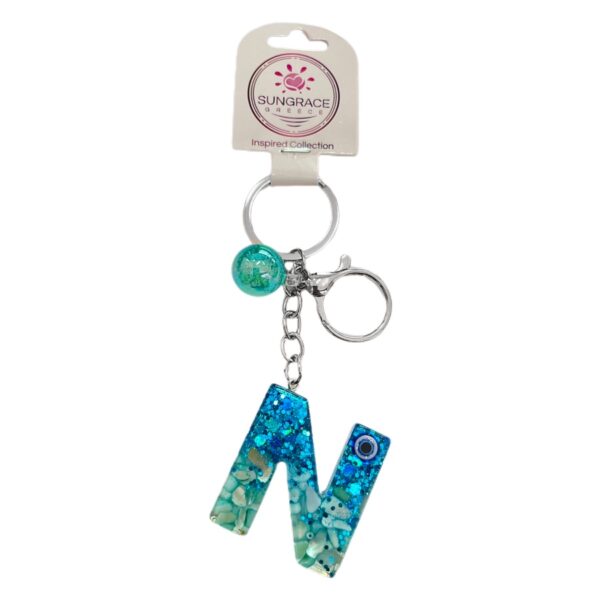 Μπρελόκ Plexiglass Blue Light Eyes Letters N