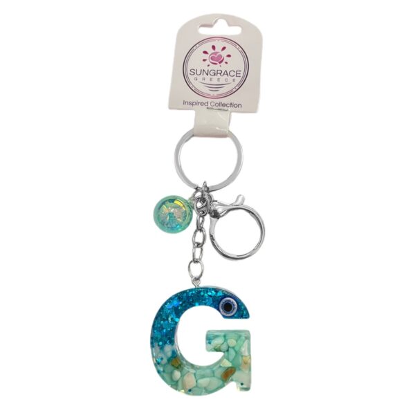 Μπρελόκ Plexiglass Blue Light Eyes Letters G