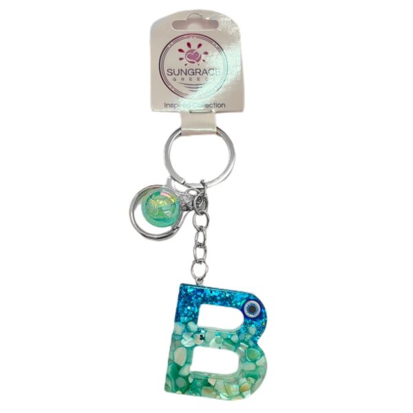 Μπρελόκ Plexiglass Blue Light Eyes Letters B