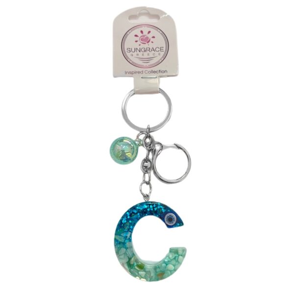 Μπρελόκ Plexiglass Blue Light Eyes Letters C