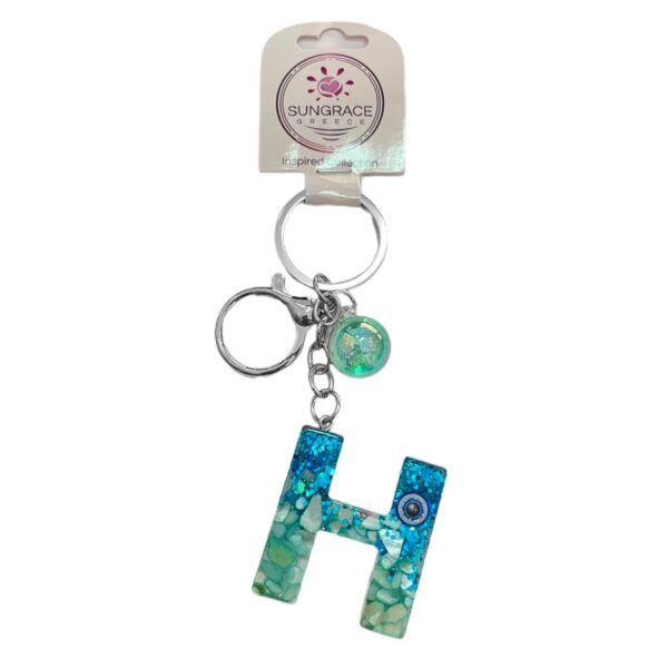 Μπρελόκ Plexiglass Blue Light Eyes Letters H