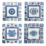 Καθρεφτάκι Glitter Μεγάλο Ορθογώνιο Doodle Style Eyes Συσκευασία 12 Τεμάχια