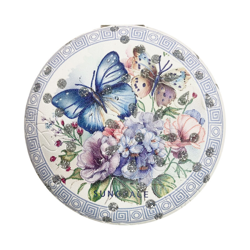 Καθρεφτάκι Glitter Μεγάλο Ορθογώνιο Flowers Butterflies 1