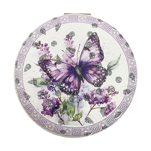 Καθρεφτάκι Glitter Μεγάλο Ορθογώνιο Flowers Butterflies 2