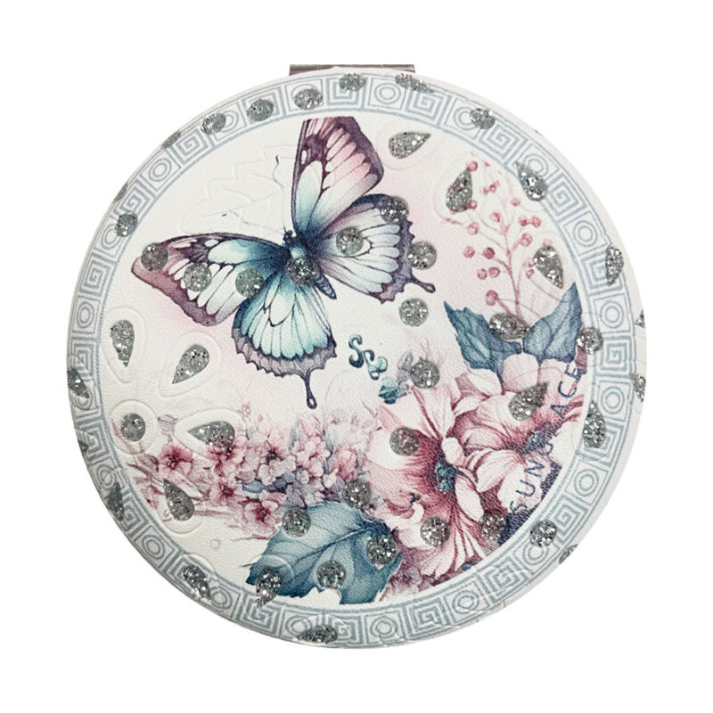 Καθρεφτάκι Glitter Μεγάλο Ορθογώνιο Flowers Butterflies 4