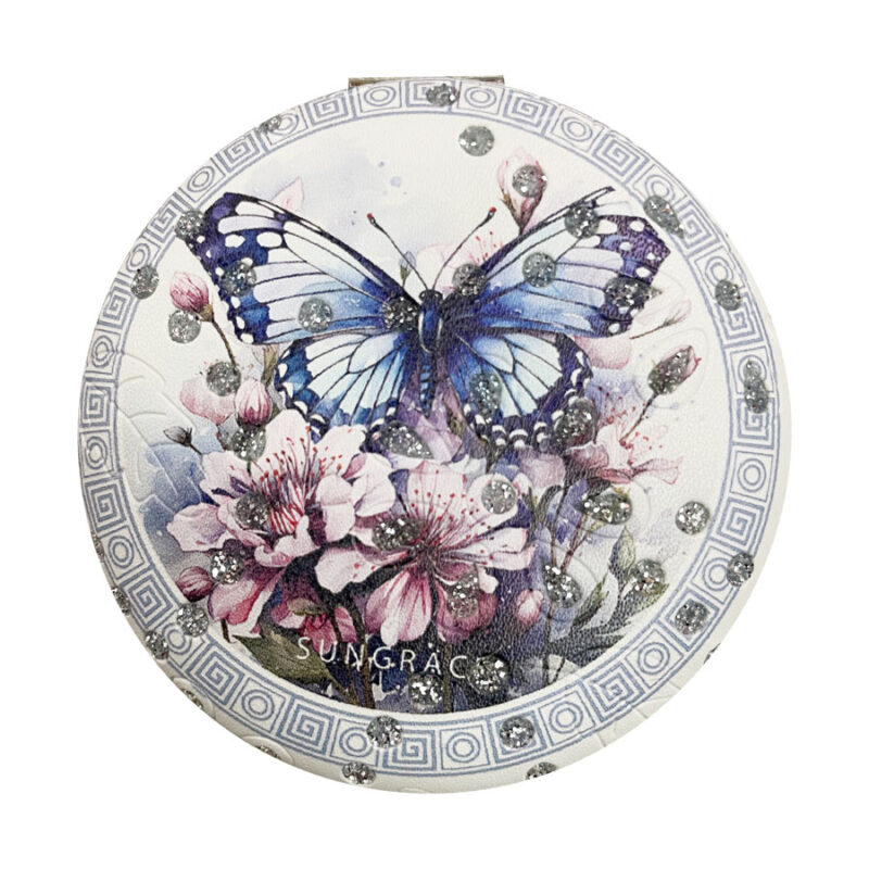 Καθρεφτάκι Glitter Μεγάλο Ορθογώνιο Flowers Butterflies 5