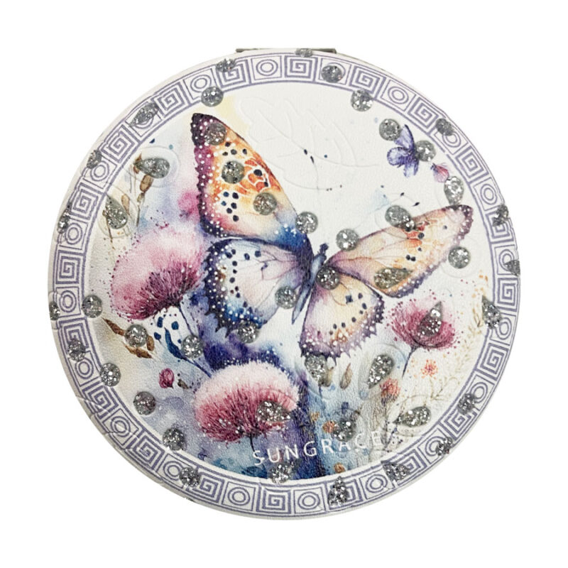 Καθρεφτάκι Glitter Μεγάλο Ορθογώνιο Flowers Butterflies 6