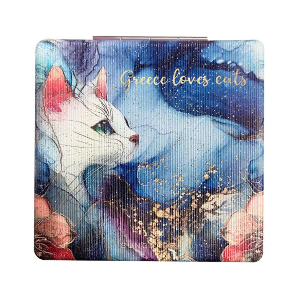Καθρεφτάκι Glitter Μεγάλο Ορθογώνιο Marble Cats 2