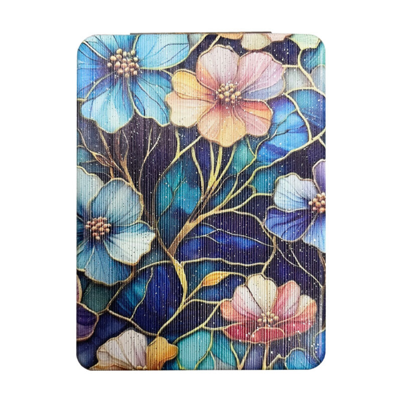 Καθρεφτάκι Glitter Μεγάλο Ορθογώνιο Mosaic Flowers 3