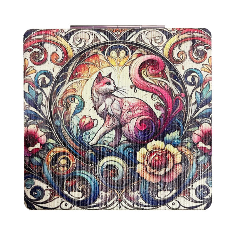 Καθρεφτάκι Glitter Μεγάλο Ορθογώνιο Mosaic Cats 1