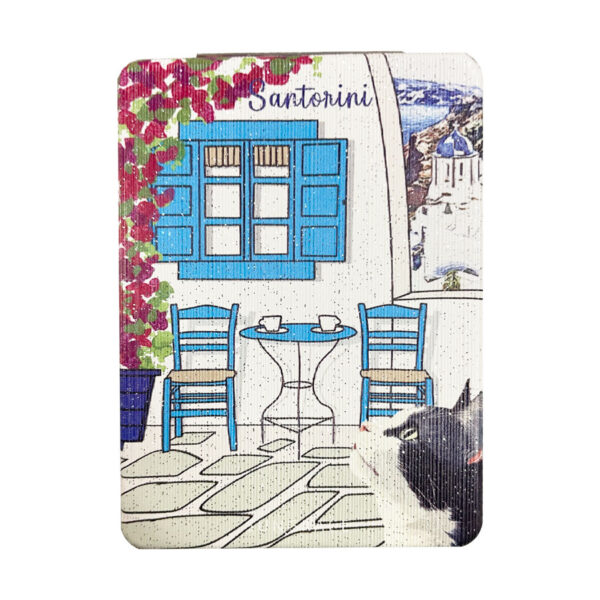 Καθρεφτάκι Glitter Μεγάλο Ορθογώνιο Sketchy Greek Houses 3