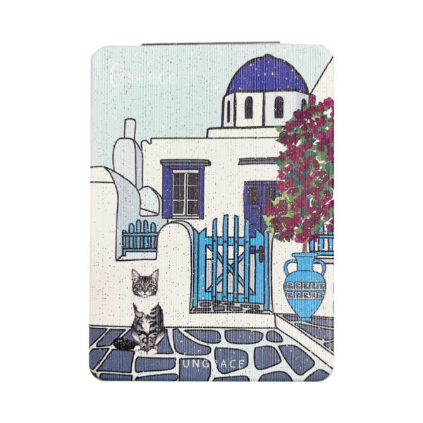 Καθρεφτάκι Glitter Μεγάλο Ορθογώνιο Sketchy Greek Houses 4