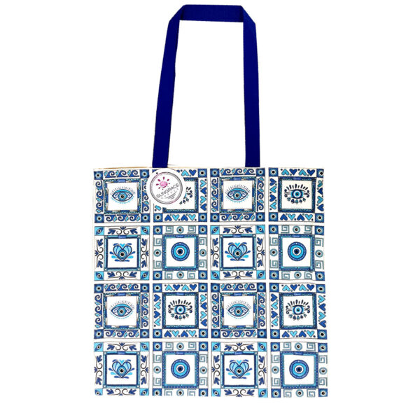 Τσάντα Καμβάς Doodle Eyes Pattern