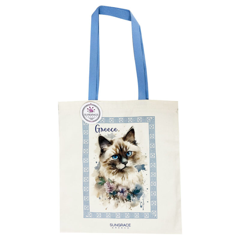 Τσάντα Καμβάς Flowers & Cats 2