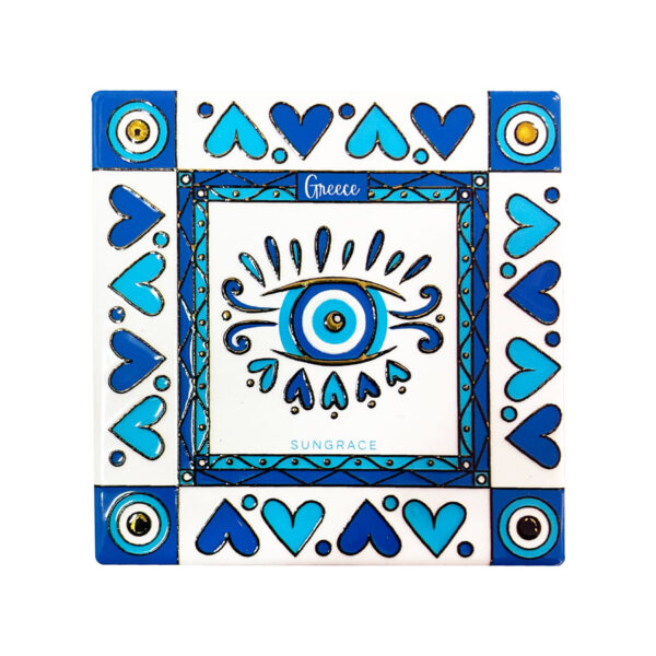 SG25-151-(1) Σουβέρ Κεραμικό 3D Gold Doodle Eyes 6