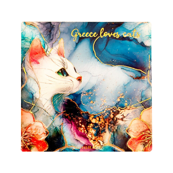 SG25-157-(1) Σουβέρ Κεραμικό Marble Cats 4