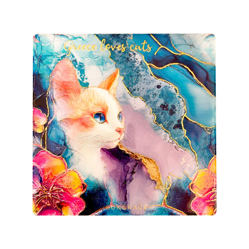 Σουβέρ Κεραμικό Marble Cats 3