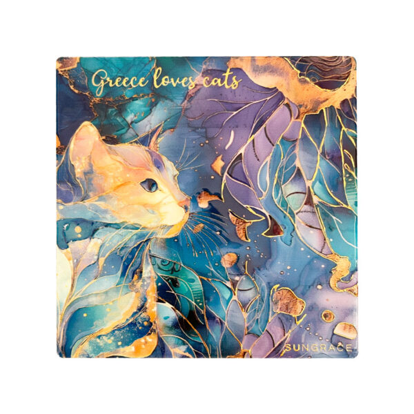 SG25-157-(4) Σουβέρ Κεραμικό Marble Cats 1