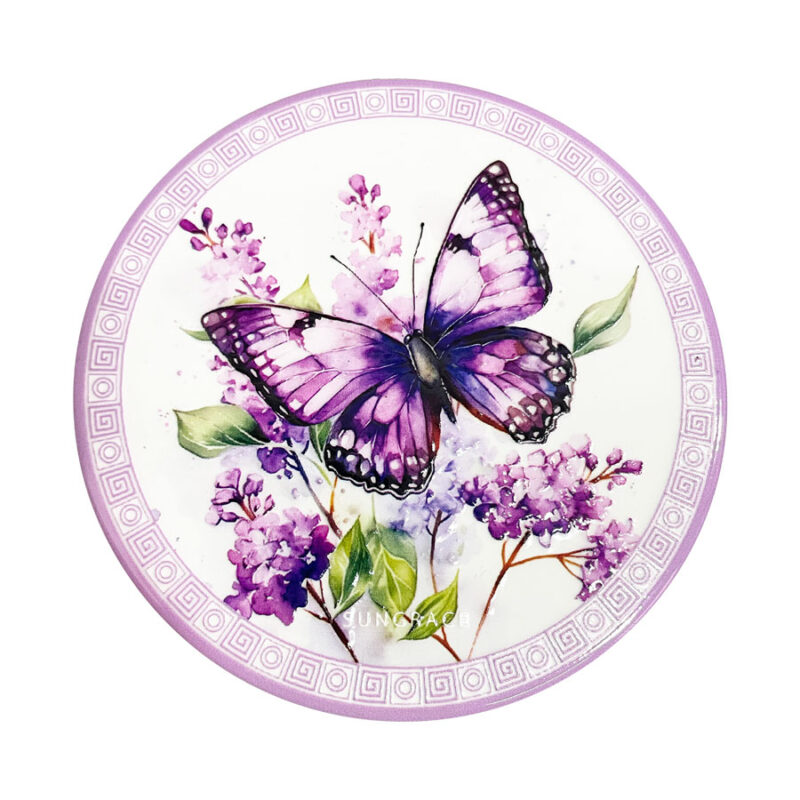 Σουβέρ Κεραμικό Flowers Butterfies 4