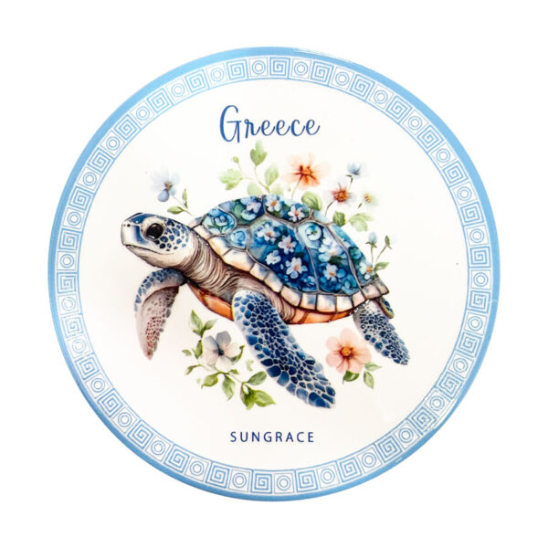 SG25-161-(6) Σουβέρ Κεραμικό Flowers Turtles 1