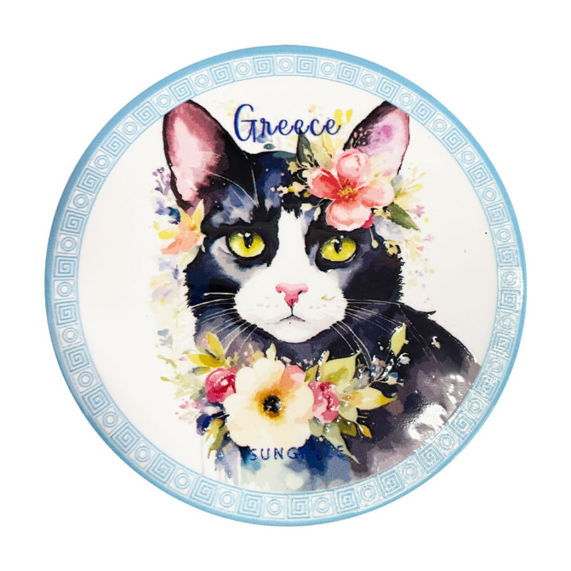 Σουβέρ Κεραμικό Watercolour Flowers Cats 4