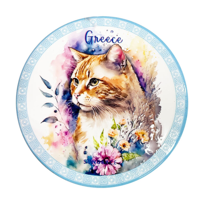 Σουβέρ Κεραμικό Watercolour Flowers Cats 3