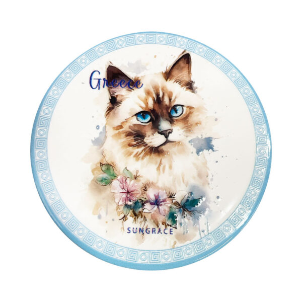 Σουβέρ Κεραμικό Watercolour Flowers Cats 1