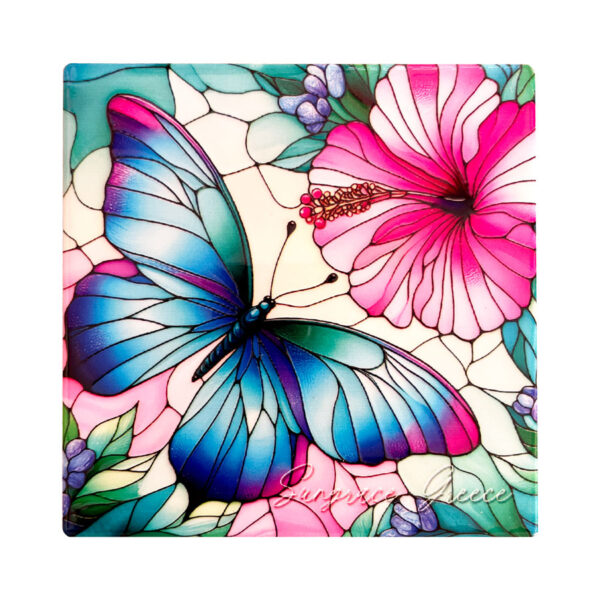 SG25-173-(1) Σουβέρ Κεραμικό Mosaic Butterflies 4