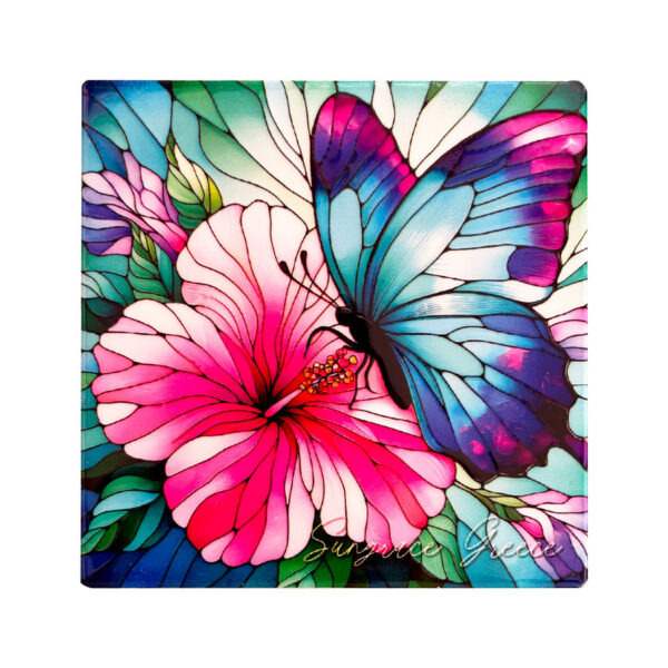 SG25-173-(4) Σουβέρ Κεραμικό Mosaic Butterflies 1