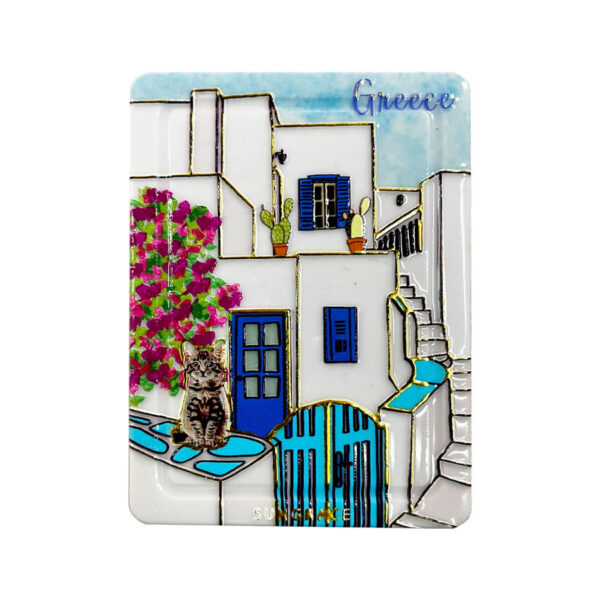 Μαγνήτης Κεραμικός Sketchy Greek Houses 4