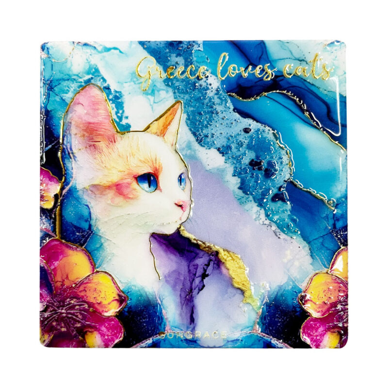 Μαγνήτης Κεραμικός Marble Cats 3