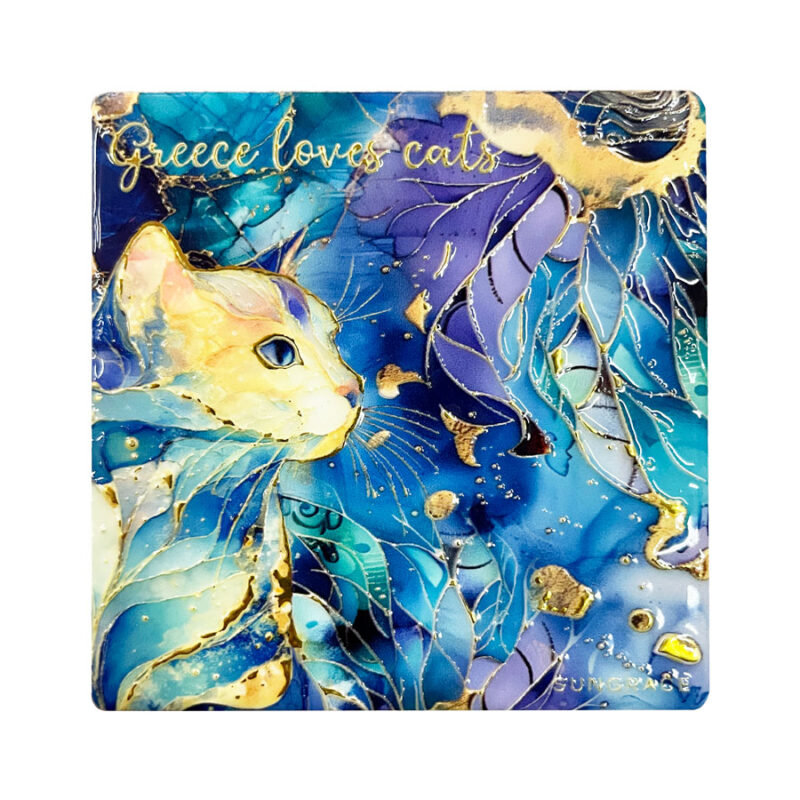 Μαγνήτης Κεραμικός Marble Cats 2