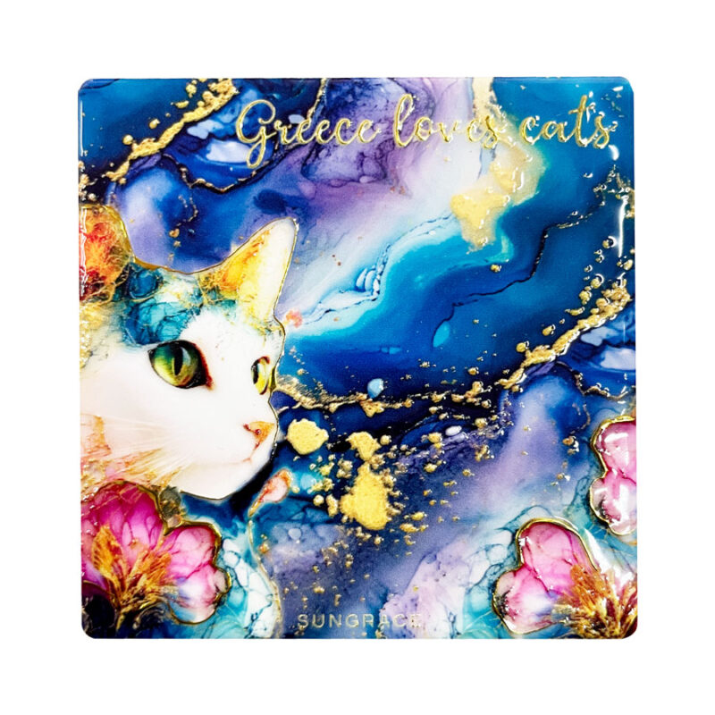 Μαγνήτης Κεραμικός Marble Cats 1