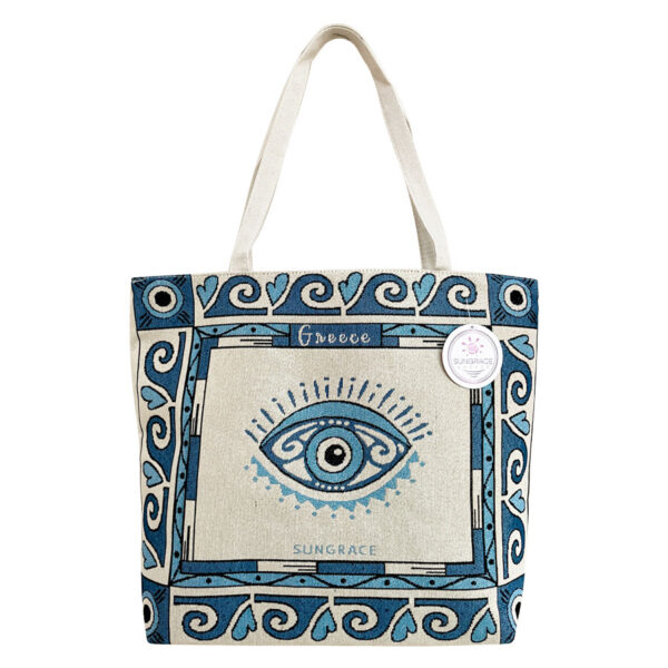 Τσάντα Ώμου Υφαντή Doodle Eyes Οβάλ Μάτι